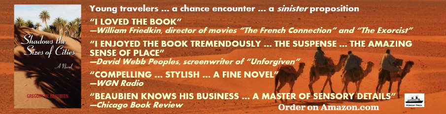 Shadows the Sizes of Cities, a thriller novel set in Morocco by Gregory Beaubien